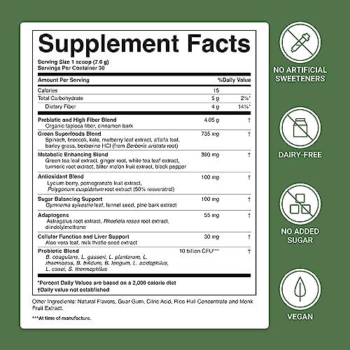 Activatedyou Morning Complete Daily Wellness Drink Powder With 10 Billion Cfus, Prebiotics, Probiotics And Green Superfoods, 30 Servings, Apple Cinnamon Flavor #TOP1