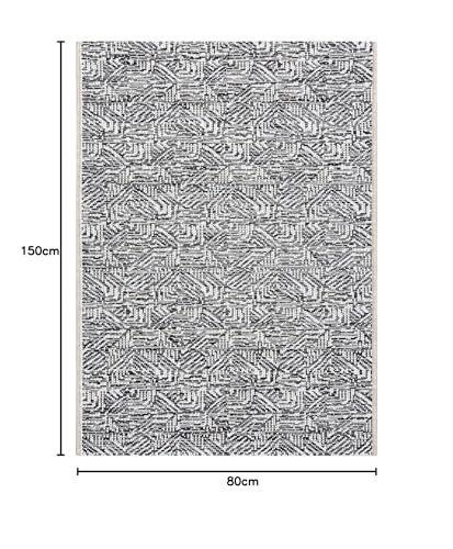 Tapis SISAL抗污耐磨室内外通用地毯rugsx迷宫灰米色80x150 - 4