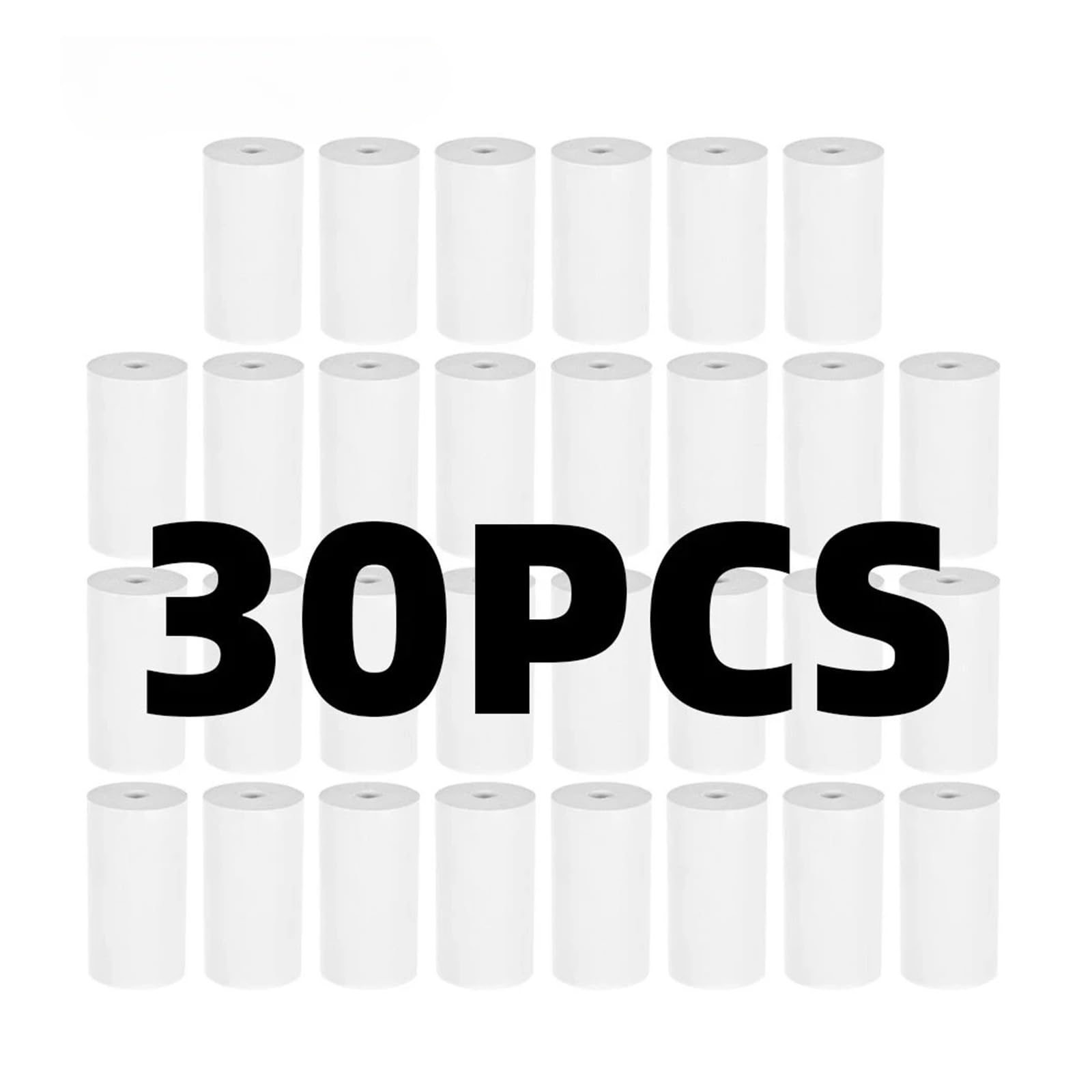 Papel Térmico, Paquete de 30 rollos de papel térmico de 57 x 25 mm(30 Rolls white)