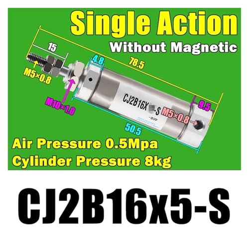 Cilindro neumático de acero inoxidable CJ2B16 para automatización compacta 3