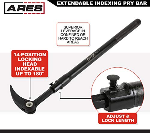 Image of ARES 46003 21-33In Extendable Indexing Pry Bar - 14-Position Head