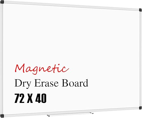 Miniatura 16 de XBoard Pizarra blanca magnética de 48 x 31 pulgadas, pizarra de borrado en seco con marco de aluminio negro, pizarra blanca con bandeja de