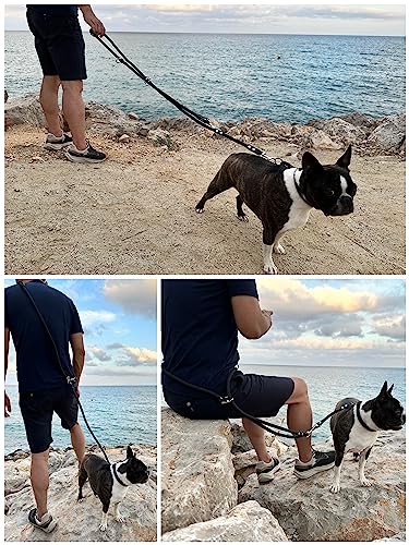 Hands Free Dog Lead. Double Ended, MultiFunction, Multiposition, for 2 Dogs, Small Medium Large. Rope and Leather - Image 3