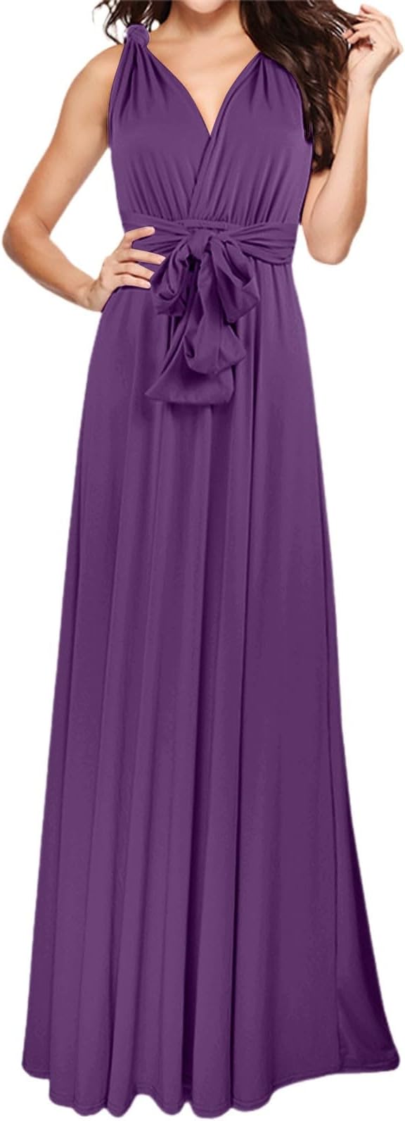 Womens Sexy Convertible Multi Way Wrap Transformer Solid Cocktail Off Shoulder Wedding Bridesmaid Evening Long Maxi Dress Floor Length Bandage Pageant Prom Ball Gowns