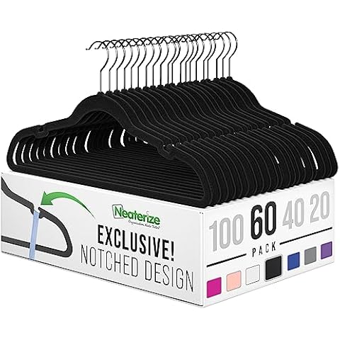 Velvet Hangers 60 Pack Black – Heavy Duty Clothes Hangers Space Saving - Non Slip Felt Hangers for Closet - Perchas Ganchos para Colgar Ropa Hangars Cover