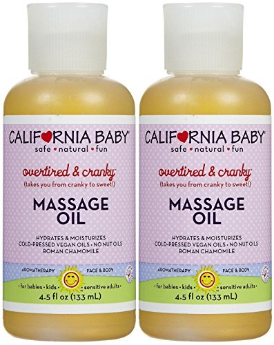 California Baby Overtired and Cranky Massage Oil | 100% Plant Based | Cold