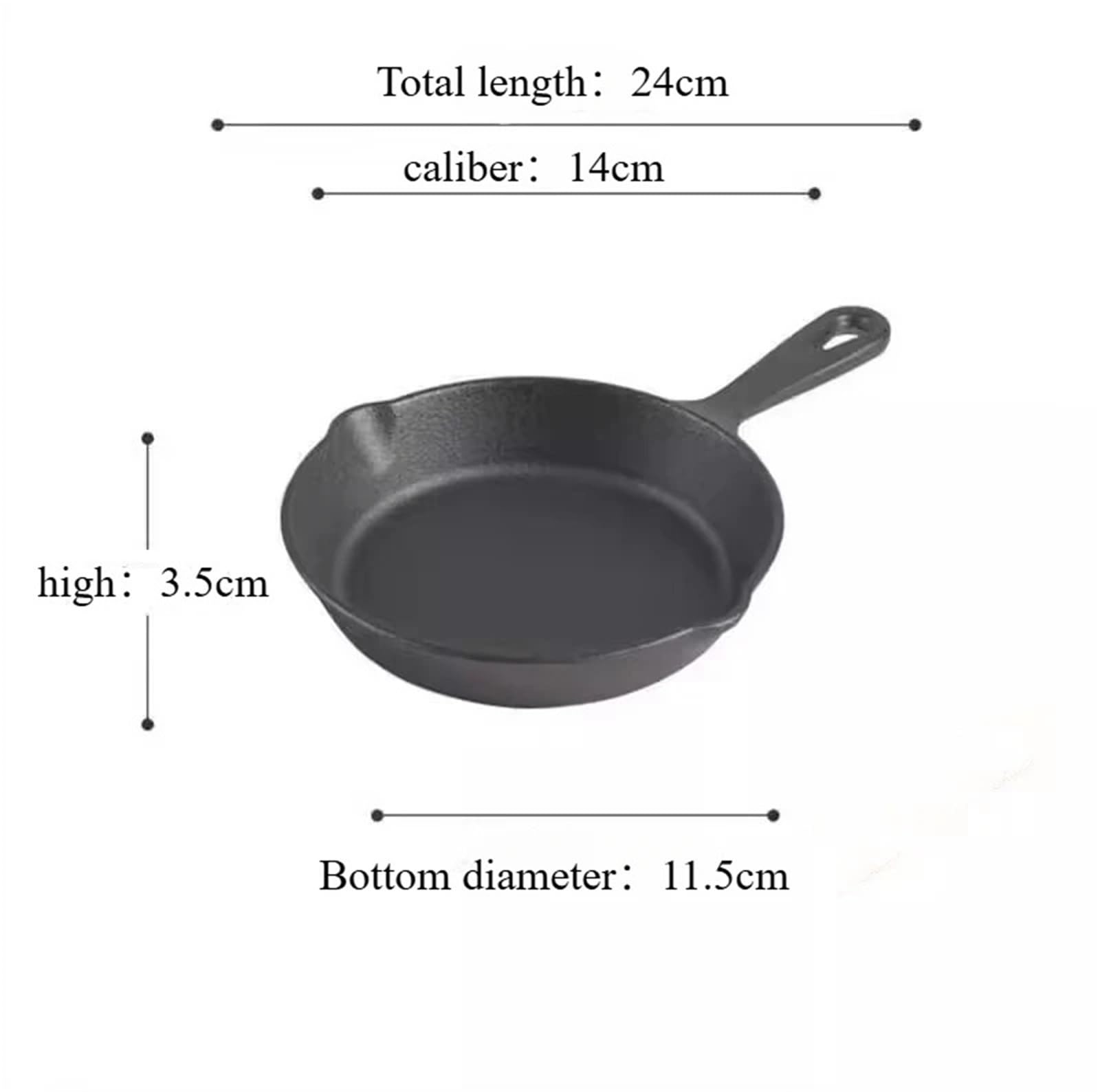 Sarten Tortilla Sartén de hierro fundido con boquilla antiadherente for cocinar en interiores y exteriores(8 inch)