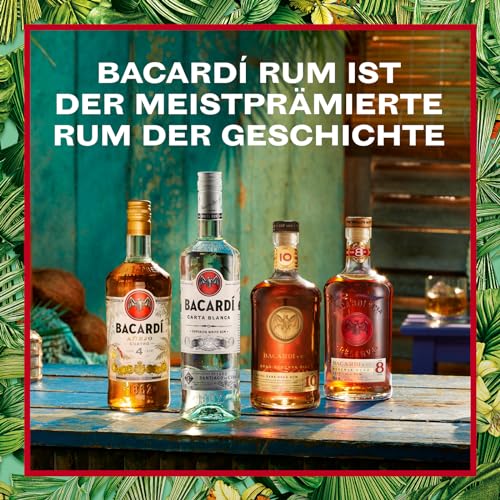 BACARDÍ Carta Blanca White Rum, 37,5% Vol., 150 cl/1.5 L, der legendäre weiße Karibik-Rum aus dem Hause BACARDÍ, perfekt für Cocktails