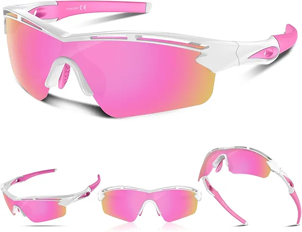 Rosemal Sports Sunglasses Polarized Cycling Sunglasses Running Driving Fishing Hiking for Men Women UV400 TAC TR90