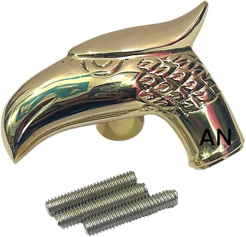 Miniatura 5 de Mango exterior de latón fundido con cabeza de águila, mango de bastón vintage sólido A