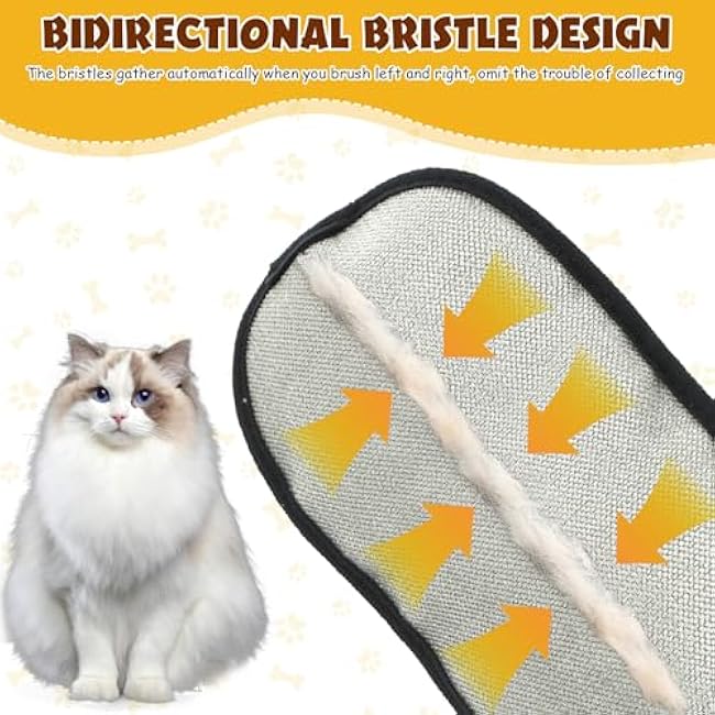 2 PCS Pet Hair Removal Glove, Electrostatic Pet Hair Remover for Cats & Dogs, Cleaning Gloves for Carpet, Couch, Furniture, Car Seat, Double-Sided, Reusable, Washable-8F6ChHwF