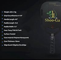 Vista 5 de Paletas aerodinámicas de fibra de carbono para pickleball (juego de 2) con superficie esmerilada ProSpin+ Nextgen y núcleo de polímero de panal