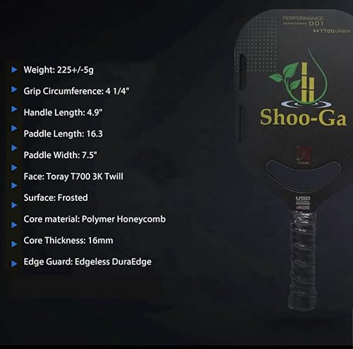 Miniatura 5 de Paletas aerodinámicas de fibra de carbono para pickleball (juego de 2) con superficie esmerilada ProSpin+ Nextgen y núcleo de polímero de panal