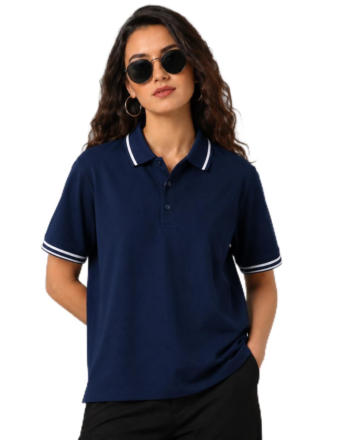 dagcros Women's Polo T-Shirt | Soft Breathable Cotton Blend Collared T-Shirt | Regular Fit Casual Wear for Office, Travel & Daily Use-picture-19