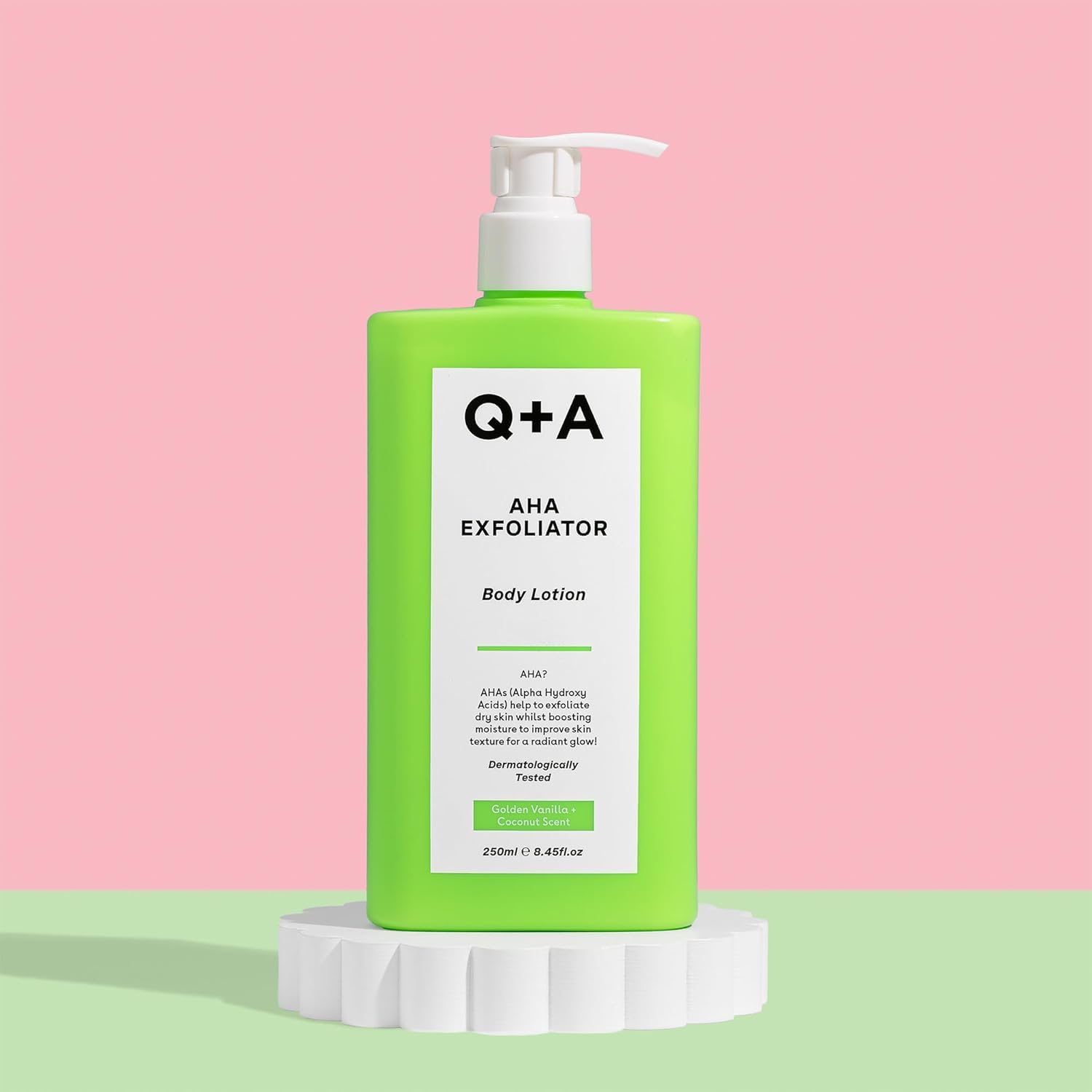 Q+A AHA Exfoliator Body Lotion (250ml), Exfoliating, Smoothing Body Moisturiser with Lactic Acid - Image 3