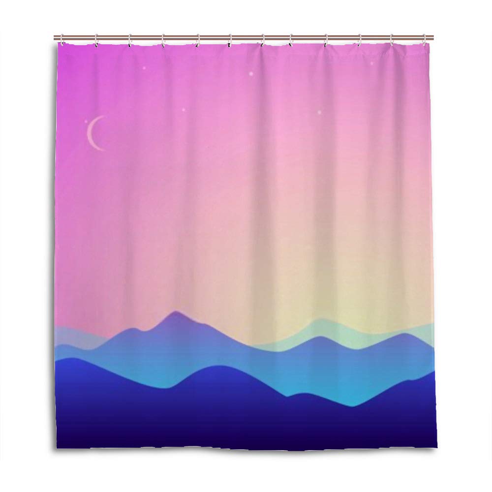 Rideau de douche en polyester imperméable CHEHONG pour baignoire avec anneaux