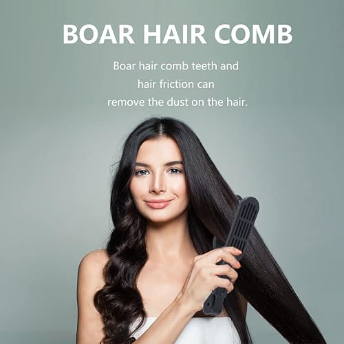 Miniatura 3 de Cepillo de pelo con abrazadera, peine de doble cepillo, cepillos para alisar el cabello, alisador de cerdas de nailon, peine desenredante,