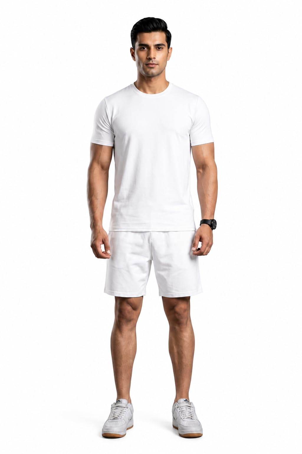 manhood Mens Cotton Blend T-Shirt & Short Set | Half Sleeve Round Neck Co-Ord Set | Elasticated Waist Shorts with 2 Zipper Pockets | Casual Summer Lounge Wear-picture-46