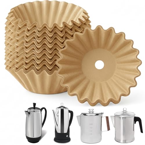 Image of MIMORE Coffee Filters - 150 PCS Percolator Coffee Filters for Farberware 8-12 Cup, Primula 9 Cup, Coletti 12 Cup, Elite Gourmet EC812, Disposable Coffee Filter Unbleached for Cuisinart PRC-12N