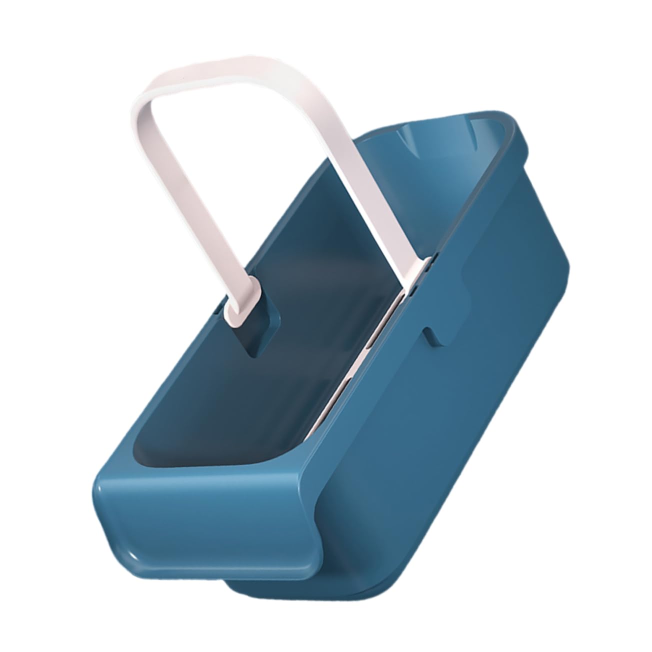 Cubo de Fregona Rectangular de Plástico Azul, Gran Capacidad y Asa