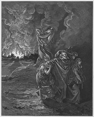 Art Tableau Bible la fuite de Lot avec détails haute définition sur grande toile 60x90cm
