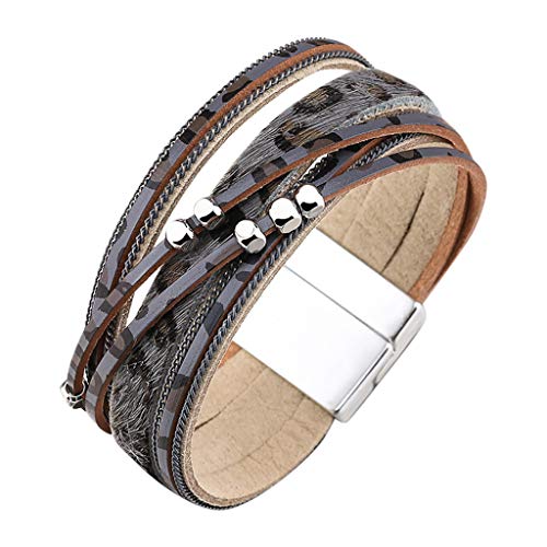 BEUU Womens Leather Cuff Bracelet Baroque Pearl Wrap Bracelets Gorgeous Gold Tube Bangle Handmade Wristbands Jewelry Bohemian Gift for Women, Teen Girls, Mother