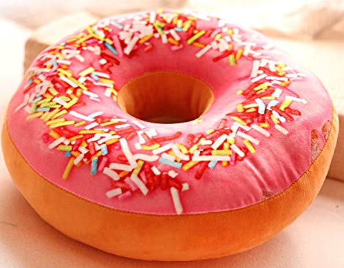 Nunubee Zierkissen Dekorative Donuts Kopfkissen PP Baumwolle Sofakissen Dekokissen Schaumstoff Gefüllt Spielzeug, Rosa