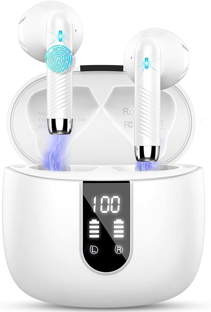 Nuova Tecnologia Bluetooth 5.4 e ENC Chiari Chiamate: Cuffie bluetooth dotate di bluetooth 5.3 e di una nuova generazione di antenne di segnale, un miglioramento del 75% del segnale,un'eccellente stabilità della connessione(raggio di trasmissione 15 metri) e forti capacità anti-interferenza. Le auricolari bluetooth sfruttano un potente e innovativo algoritmo di cancellazione dei rumori di fondo che garantisce chiamate chiare e cristalline anche negli ambienti più rumorosi.