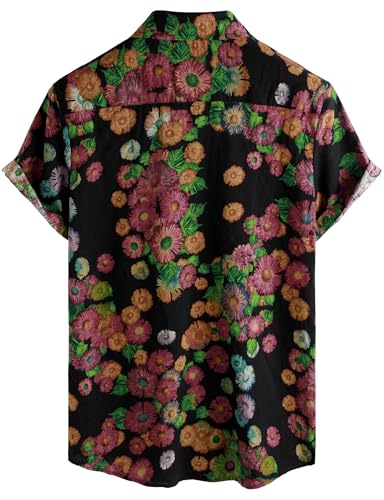 Image of VATPAVE Mens Casual Hawaiian Floral Shirts Short Sleeve Button Down Tropical Shirts Beach Summer Shirts