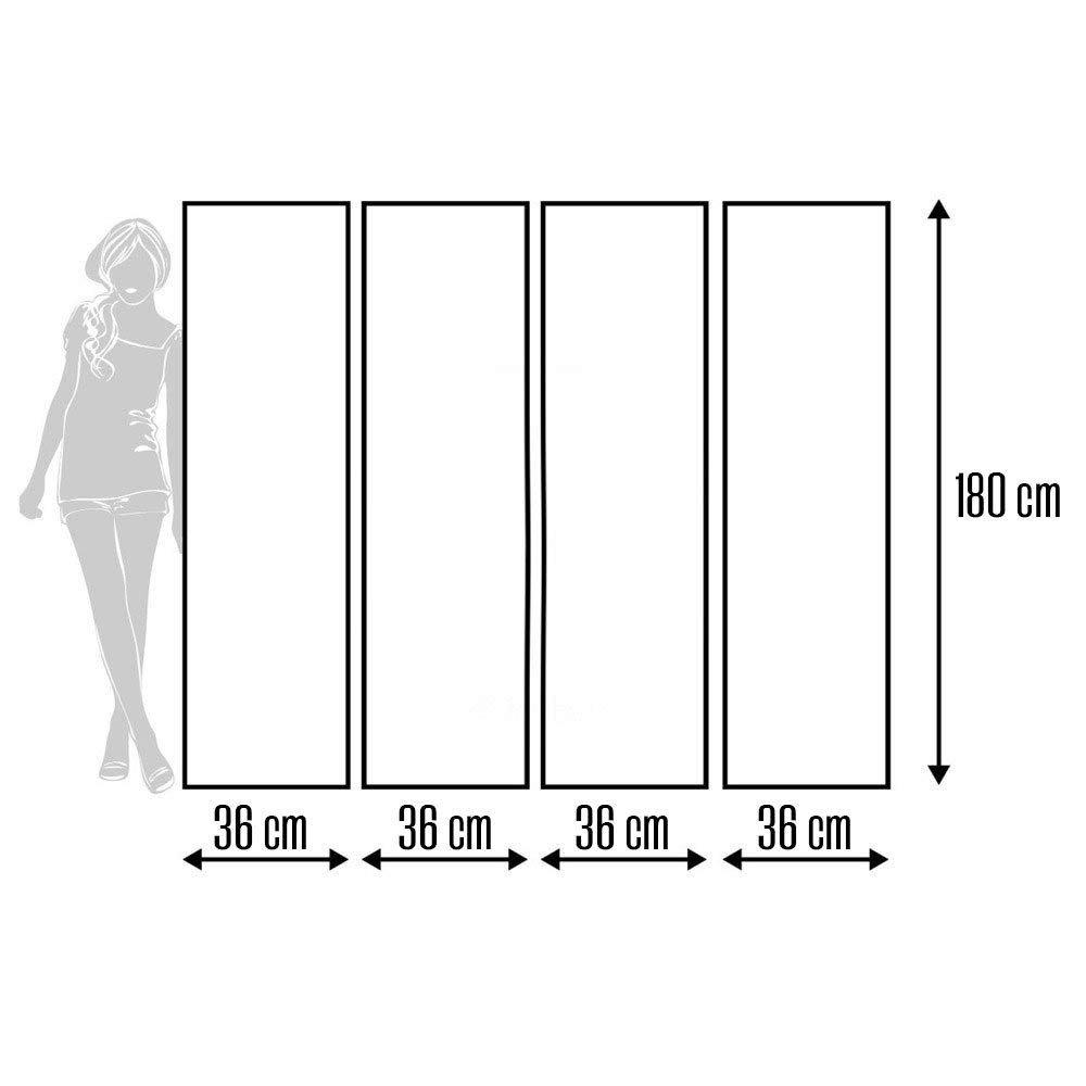 Feeby Biombo Diente De León 4 Piezas 145x180 cm Bilateral Divisor Plegable Impresión en Lienzo Separador de ambientes Habitación Salón Oficina Dormitorio Home Office Naturaleza Plantas Blanco