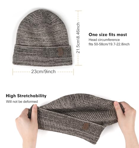 Image of Wmcaps Winter Beanie for Men Women, Fleece Lined Beanie Soft Warm Knit Hat Ski Stocking Cuffed Cap
