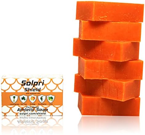 Shield Athletic Soap Bar Lemongrass Tea Tree Eucalyptus 4 oz (6 Pack) MADE IN USA