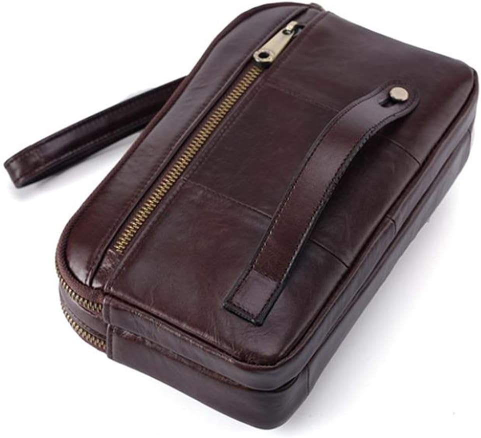 Hebetag Leather Clutch Purse Wallet for Men Organizer Holder Wrist Bag | Organizer