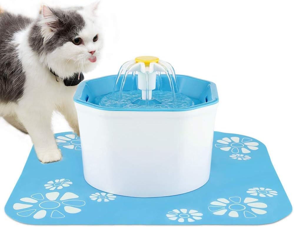 PingPIN Cat Water Fountain, Flower Drinking Fountain Pet Water Dispenser Super Quiet, Healthy and Hygienic Drinking Bowl with Fresh…