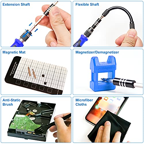 Strebito Precision Screwdriver Set 124-Piece Electronics Tool Kit With 101 Bits Magnetic Screwdriver Set For Computer, Laptop, Cell Phone, Pc, Macbook, Iphone, Nintendo Switch, Ps4, Ps5, Xbox Repair #TOP3