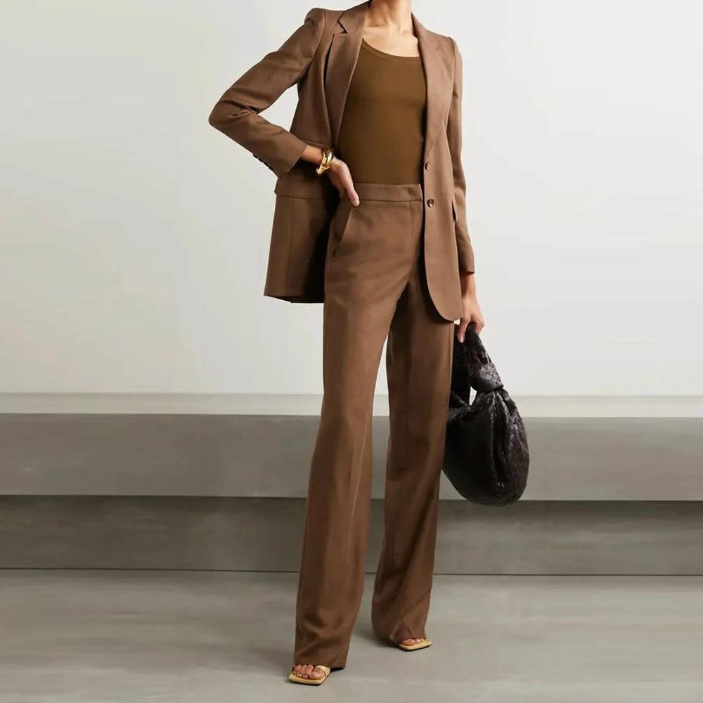 Women’S Notch Lapel Single Breasted Slim Blazer and Pants – Formal Banquet Business Daily Wear