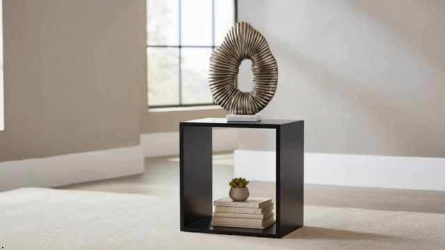 Escultura Moderna Traves 17 pulgadas Plata y Mármol miniatura 7