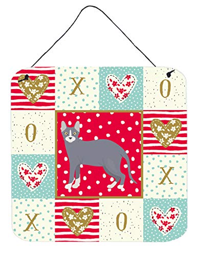 Caroline's Treasures CK5599DS66 Don Sphynx #2 Cat Love Wall or Door Hanging Prints, Red Aluminum Metal Sign Kitchen Wall Bar Bathroom Plaque Home Decor, 6x6, Multicolor