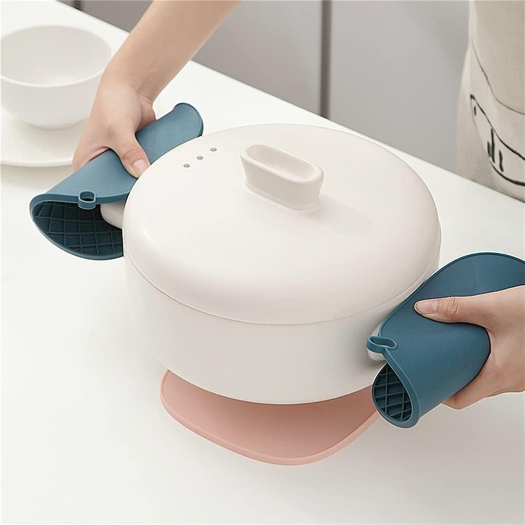 4pcs Anti-scalding Heat-Insulating Table Mat Silicone Waterproof Oil-Proof Non-Slip Pot(DEEP Blue 4pcs)