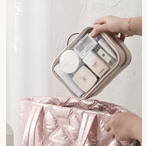Bolsa de maquiagem bolsas de cosméticos de viagem, transparente bolsa de higiene pessoal de viagem à