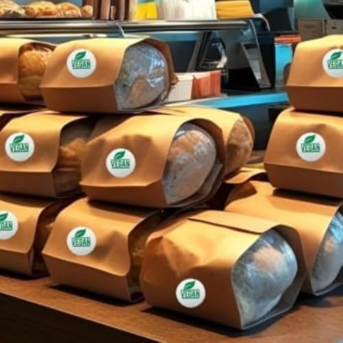 VEGAN Klebeetiketten, 400 Stück, Ø 22 mm zur Kennzeichnung von veganen Produkten