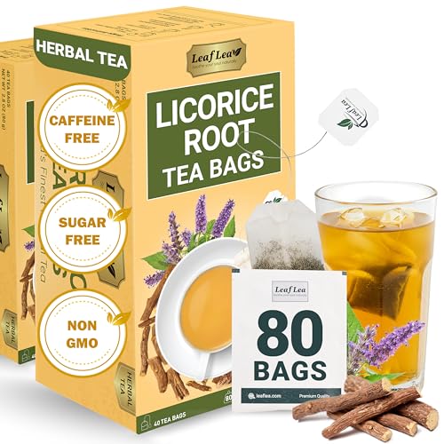 Image of LeafLea Licorice Root Tea Bags, Caffeine-Free Liquorice Tea, 80 Count