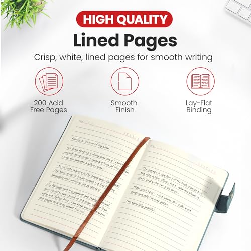 Promot PNB01-A5-SKYBLUE-FBA Pu Leather Notebook With Pen - A5 Lined Daily Journals For Writing Men Women, Executive Hardcover Notebook For Work, Travel Diary thumb #4