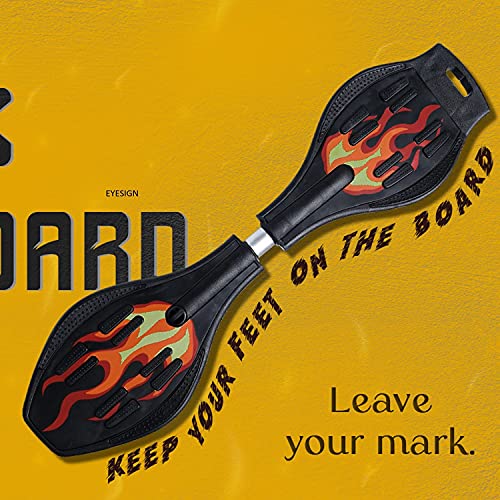 Image of BABAFAB 34 Inch X 9 Inch Waveboard Skateboard with Carry Bag, with 80mm Illuminating PU Wheels (Mix Character Skateboard) (H4-G25B-UMO6)