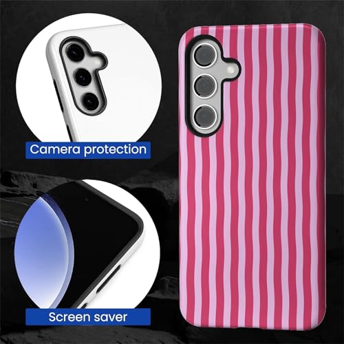 Coque Samsung S25 Plus protection double couche rigide HL2 rayures violet rose - 4