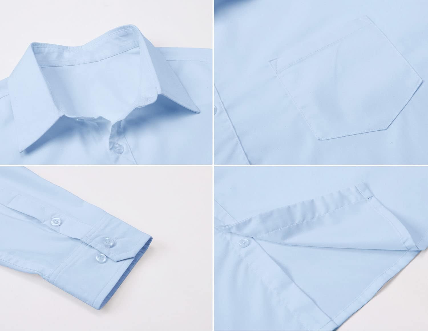 Cromoncent Mens Long Sleeve Dress Shirt and Tie Set Suit Shirt with Matching Tie and Handkerchief - Image 7