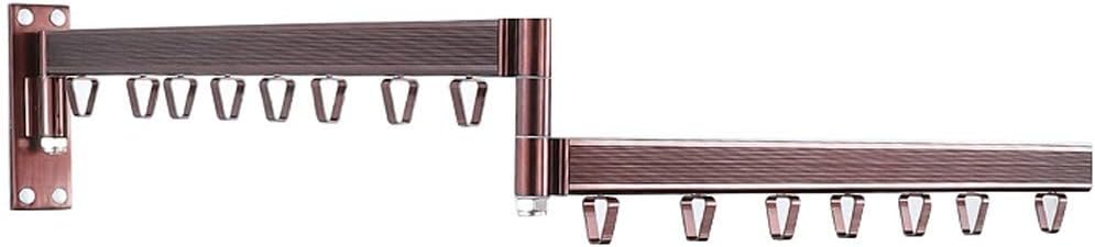 Clothes Airer Clothesline Folding Drying Rack Wall Mount, Clothing Washing Cloth Line, Towel Rail Hooks Rotation, Balcony, Outdoor, Indoor Space Saving,D