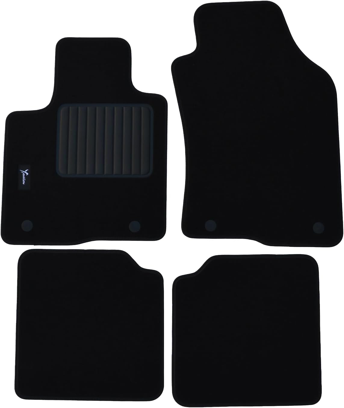 Tappetini per Lancia New Ypsilon dal 2011, moquette di alta qualità, 2 Pin di Sicurezza, Battitacco in gomma, Made In Italy