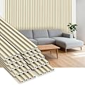 10Pack WPC Slat Wall Panels, 96 x 6.4 x 0.8Inches 3D Accent Wall Panels for Interior Home Decor, Fluted Wood Paneling for Living Room, TV Background, Office, Bedroom(Oak)