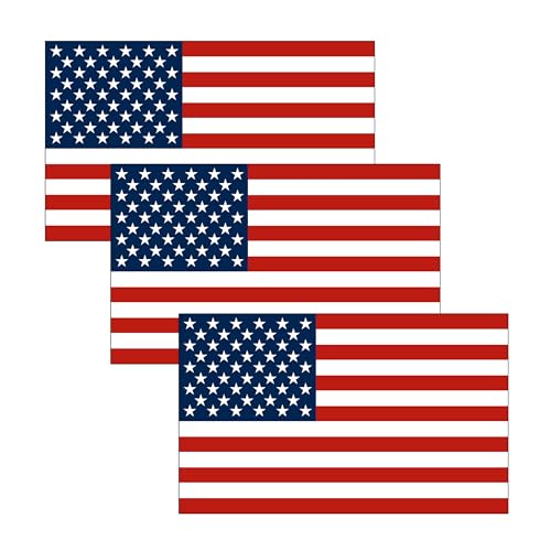 Image of US United States of America USA Flag Car Truck Window Decal Sticker Patriotic Auto Bumper Vinyl for Car Truck (3 Pack)